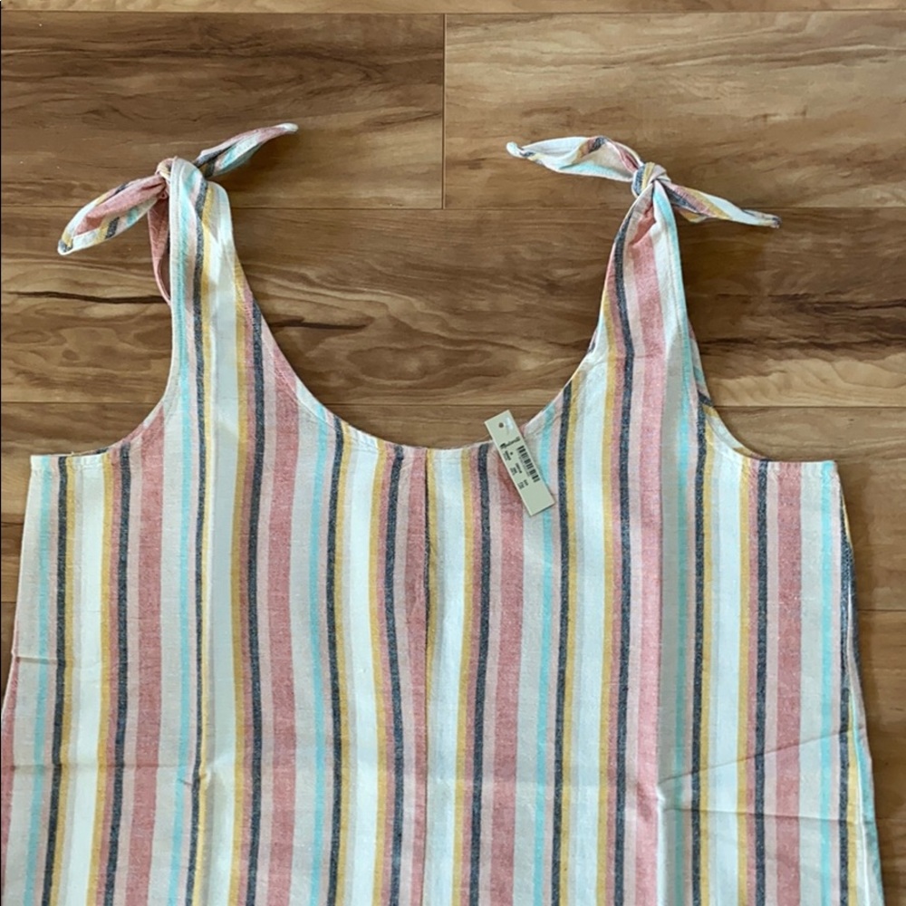 Madewell Cover-Up Romper in Rainbow Stripe - Picture 5 of 12